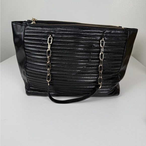 Kate Spade New York Black Textured Tote with Gold Chain - Picture 10 of 10